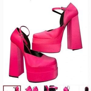 Gianni Bini hot pink double stack platform heels sz 6.5